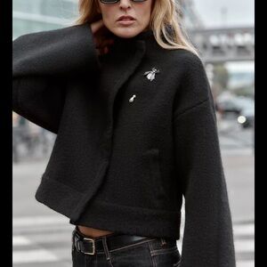 Zara Knit wrap bomber jacket